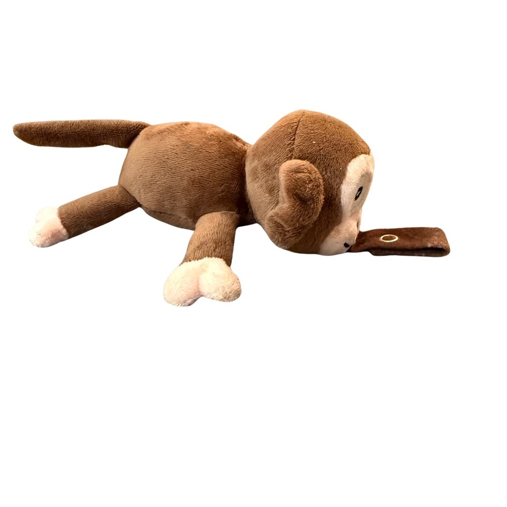 Brown Plush Monkey Pacifier Clip - Picture 4 of 6